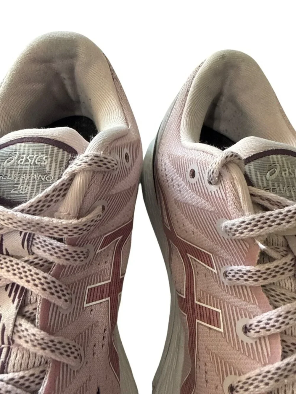Asics Gel-Kayano 28 Womens Running Shoes Pink/White Size 8.5 Pre-Owned - Picture 6 of 10